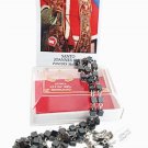 SAINT JOHN XXIII Pope Roncalli Votive image relic reliquary & Hematite ROSARY