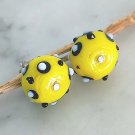 Murano stud earrings yellow glass & in Silver 800 Murrina lampwork glass Italy Murano stud earrings yellow glass & in Silver 800 Murrina lampwork glass Italy