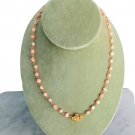 Pink coral from the Mediterranean beaded chain necklace with flower closure In gift box