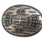 Copper belt buckle with UNION JACK CROWN Made in England from 1990s