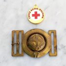 Red Cross metal belt buckle of the Spanish Red Cross 1960s and Medal pendant