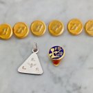 FERROVIE STATO Italy railroad train memorabilia 8 buttons +1 silver medal +1 pin