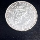 SOCCER WORLD CUP 1990 Roma Italian coin Lire 500 in sterling silver 925
