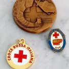 Red Cross Green Cross memorabilia from Italy and Poland 2 medals and 1 pin 1960s