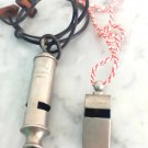 BOY SCOUTS United Kingdom 2 metal whistles one ACME with neck cord from 1960s