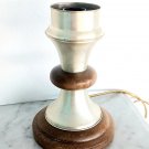 DESK LAMP column with base in solid wood and silver 800 1960s Italy