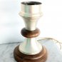 DESK LAMP column with base in solid wood and silver 800 1960s Italy