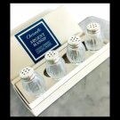 Christofle salt or pepper shakers set of 4 In sterling silver 925 and crystal. In gift box Christofle salt or pepper shakers set of 4 In sterling silver 925 and crystal. In gift box
