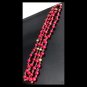 Ruby red jade beaded long chain necklace with copper. In gift pouch Hand Italy