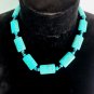 Turquoise necklace chain with toggle closure silver plated Made in Italy