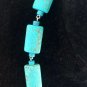 Turquoise necklace chain with toggle closure silver plated Made in Italy