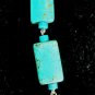 Turquoise necklace chain with toggle closure silver plated Made in Italy