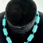 Turquoise necklace chain with toggle closure silver plated Made in Italy