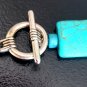 Turquoise necklace chain with toggle closure silver plated Made in Italy