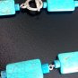 Turquoise necklace chain with toggle closure silver plated Made in Italy