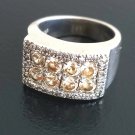 Ring band with pavè of SWAROVSKI crystals and in sterling silver 925 Italy