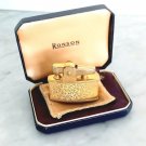 RONSON pocket lighter Model Milady Gold Flash with engraved Ivy Leaf 1960s Working