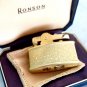 RONSON pocket lighter Model Milady Gold Flash with engraved Ivy Leaf 1960s Working