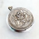 Shrine Blessed Virgin of Pompeii pill box pendant for necklace or pocket or purse In Alpaca