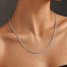 Long NECKLACE in STERLING SILVER 925 Model tubular wheat chain cm 60 Long NECKLACE in STERLING SILVER 925 Model tubular wheat chain cm 60