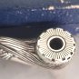 Smoking pipe in pure silver decorated with dragon and two color stones China