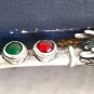 Smoking pipe in pure silver decorated with dragon and two color stones China