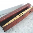 WILSON LOVATT & SON double bubble spirit wood torpedo level in wood and brass Long 12 inches WILSON LOVATT & SON double bubble spirit wood torpedo level in wood and brass Long 12 inches