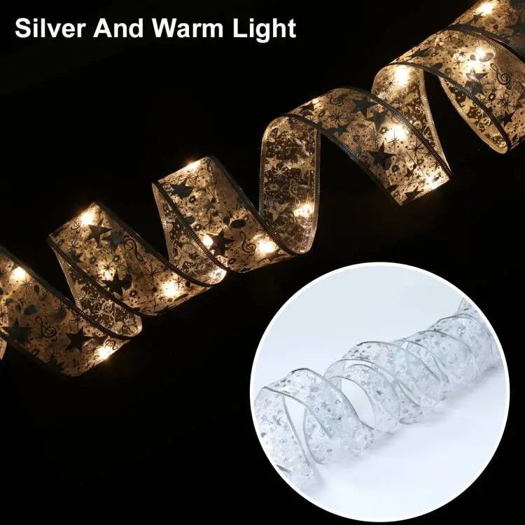 Ribbon Fairy Light Christmas Decoration Christmas Tree Ornaments For Home10M 100Led Battery Style 4