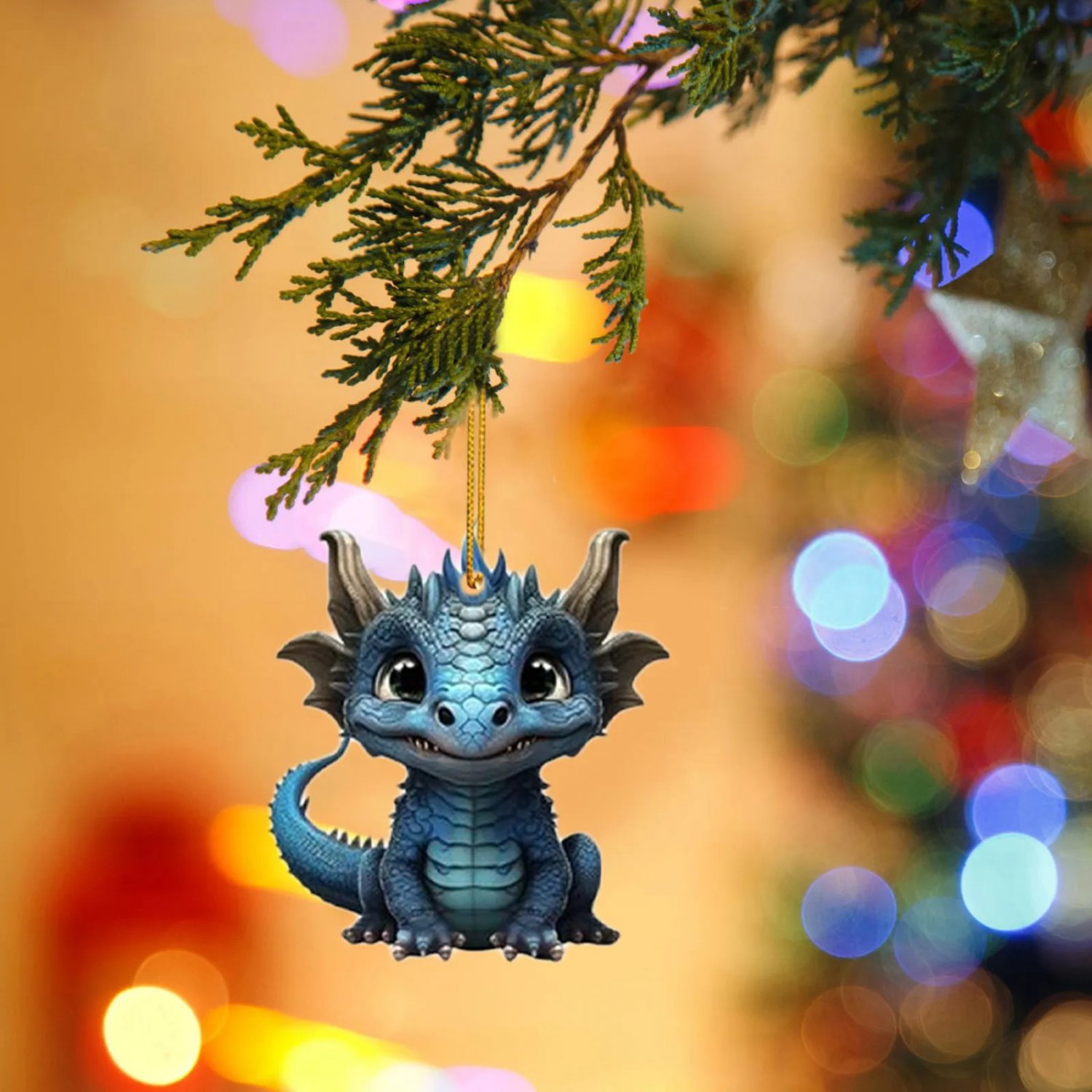 2D Dragon Baby Pattern Christmas Hanging Ornament Acrylic Double Side ...