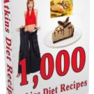 1000 Atkins Diet Recipes Ebook/Audio book +Extras!!!!!!