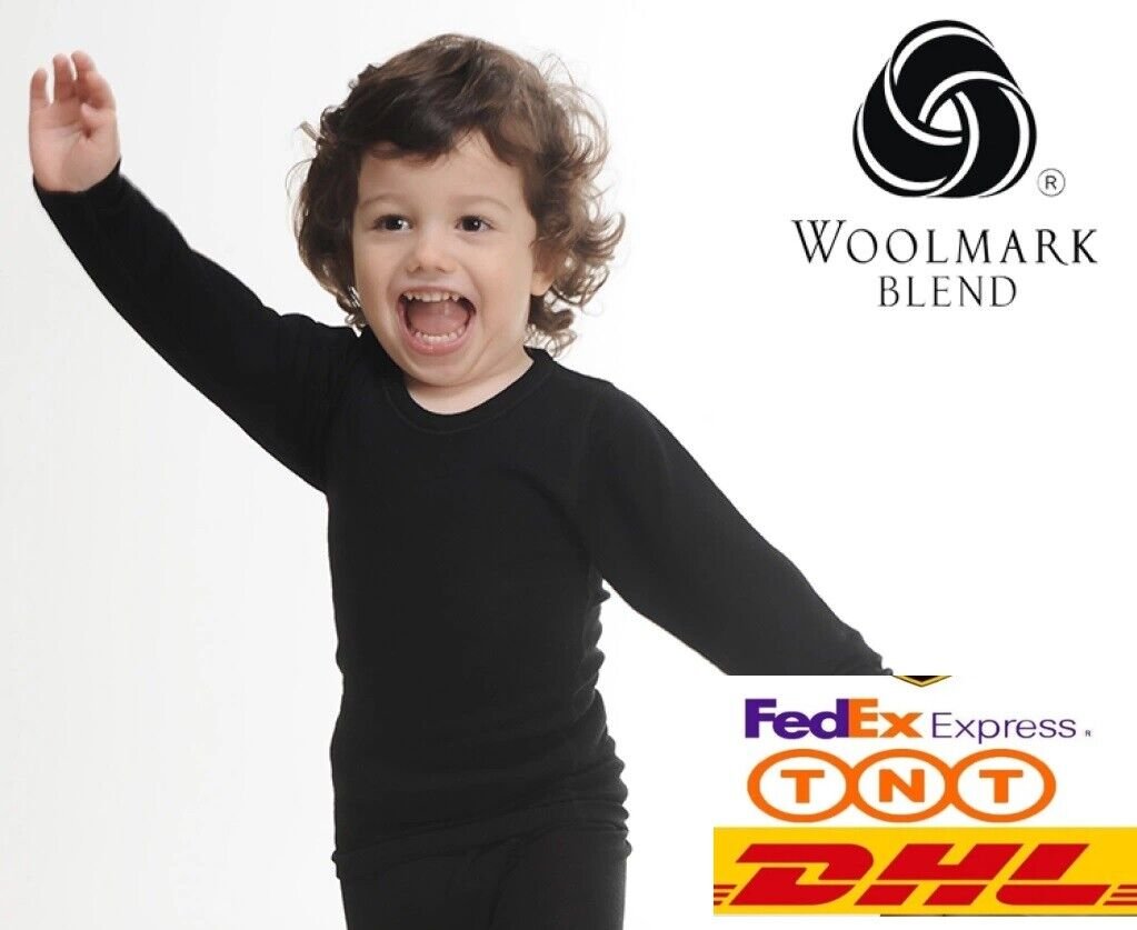 Hasyun 75% Ecru Merino Wool Long Jıhns Soft Baselayer Kids Children ...