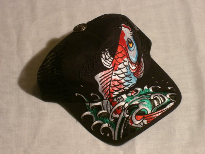 ed hardy koi fish hat