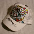 ED HARDY DEATH OR GLORY TRUCKER HAT "WHITE"