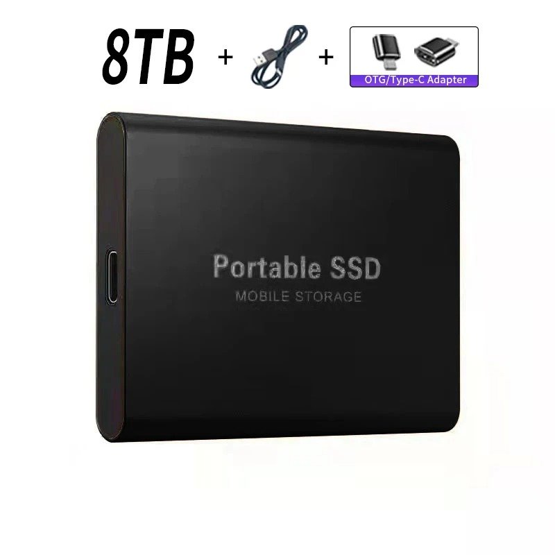 Black 8TB Original Highspeed SSD Portable External Solid State Hard
