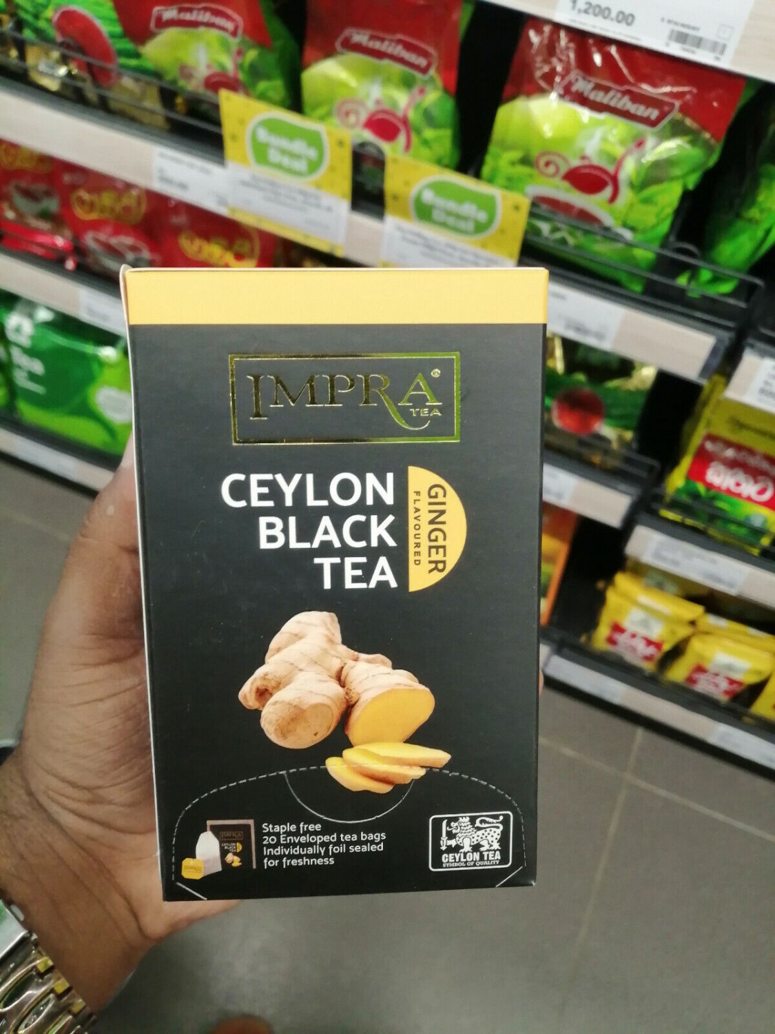 IMPRA Pure Ceylon Black Tea Ginger Flavoured 20 tea bags 40g