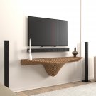 Batamex Parametric 50" Floating Shelf Modern Geometric 3D Wavy Wooden Wall Piece