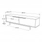 Ocean TV Unit Console with Metal Legs 63 Inches with Storage Shelves & Doors O