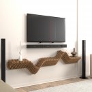 Batamex Parametric 63" Floating Shelf Modern Geometric Wooden 3D Wavy Wall Piece