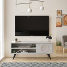 Cloud TV Unit Wooden Legged TV Stand 43 Inches Stone -Uv Print
