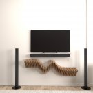 Parametric 40" Floating Wavy Shelf Geometric Wooden Wall Decor 3D Design