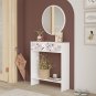 Larris Foyer Console without Mirror, 2 Doors, White UV Print