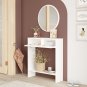 Larris Foyer Console without Mirror, 2 Doors, White UV Print