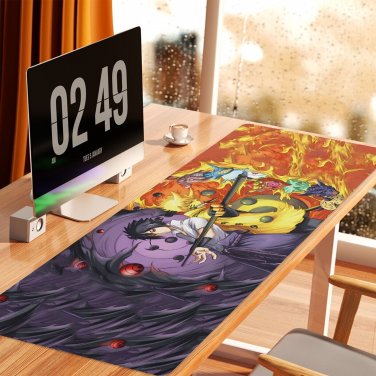 Anime Naruto Uzumaki Sasuke Mouse Pad and Large Gaming Desk Mat with Wrist rest