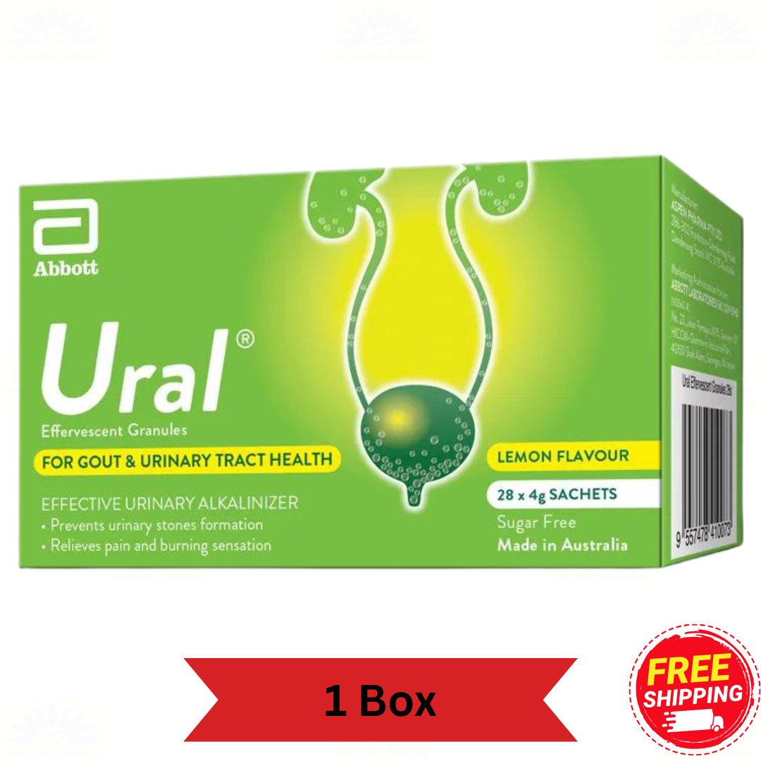 1 X Abbott Ural Effervescent Granules &acirc;�� Lemon Urine Alkaliniser 28 Sachets