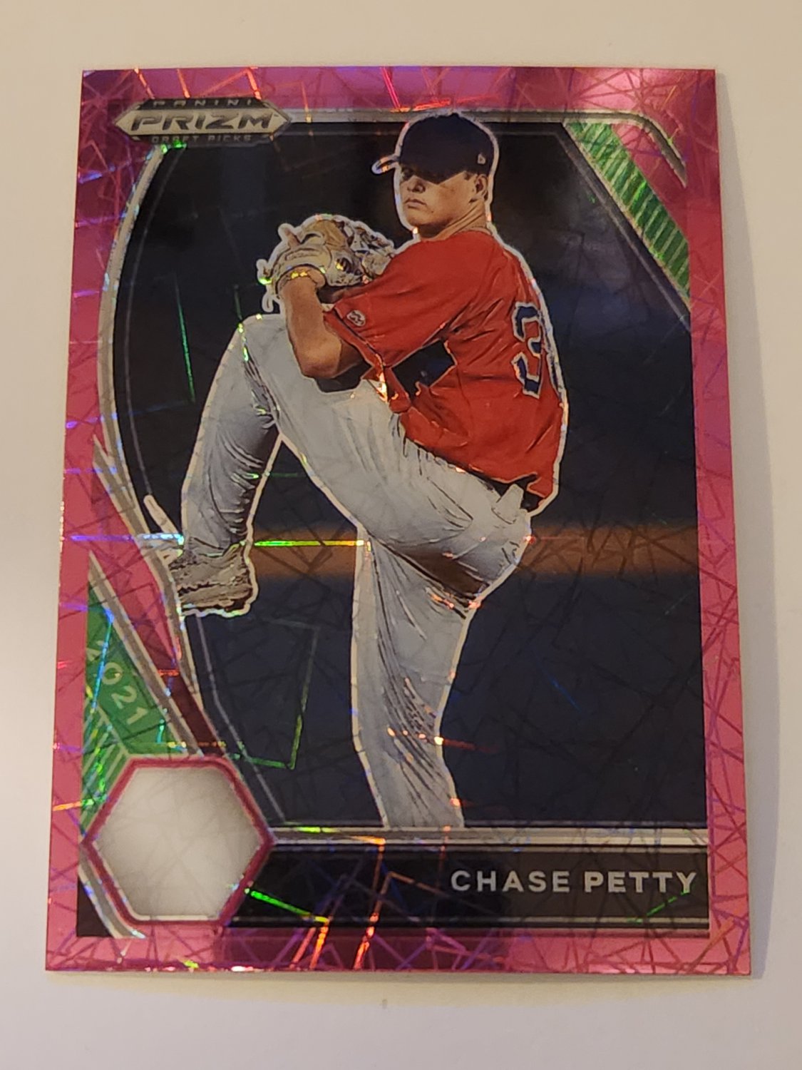Chase Petty 2021 Prizm Draft Prizms Pink Velocity Rookie Card