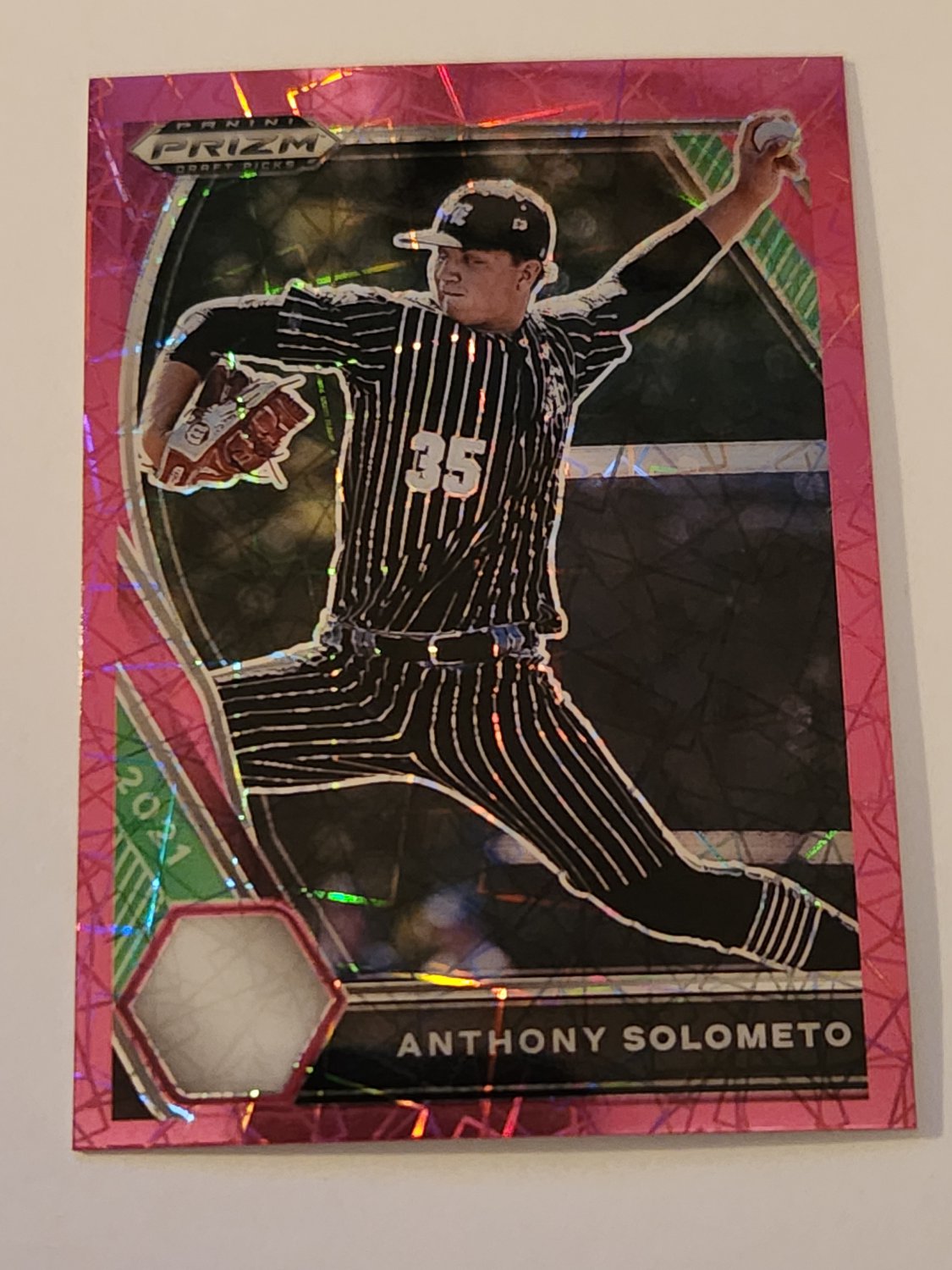 Anthony Solometo 2021 Prizm Draft Prizms Pink Velocity Rookie Card