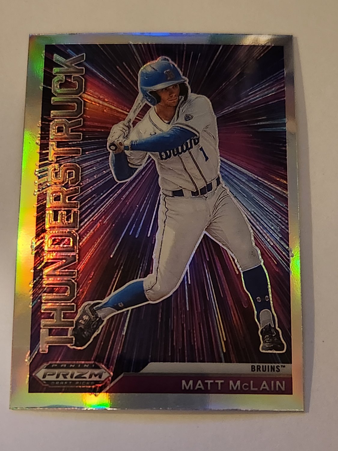 Matt McLain 2021 Prizm Draft Thunderstruck Prizms Silver Insert Card