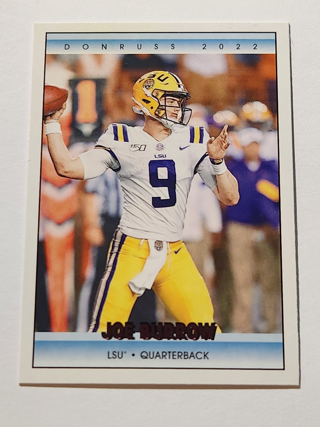 Joe Burrow 2022 Chronicles Draft Donruss Retro Pink Insert Card