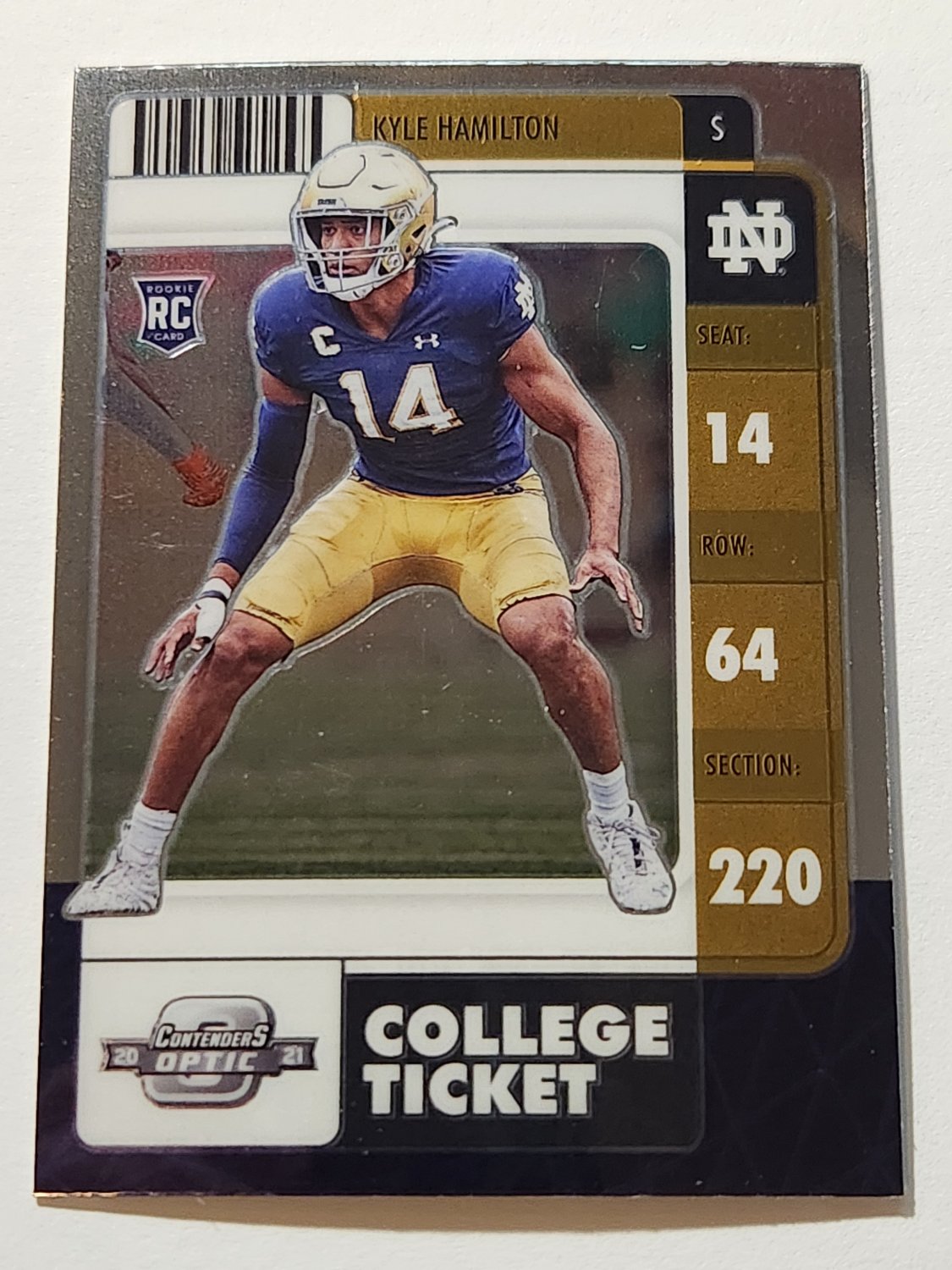 Kyle Hamilton 2022 Chronicles Draft Contenders Optic Rookie Card
