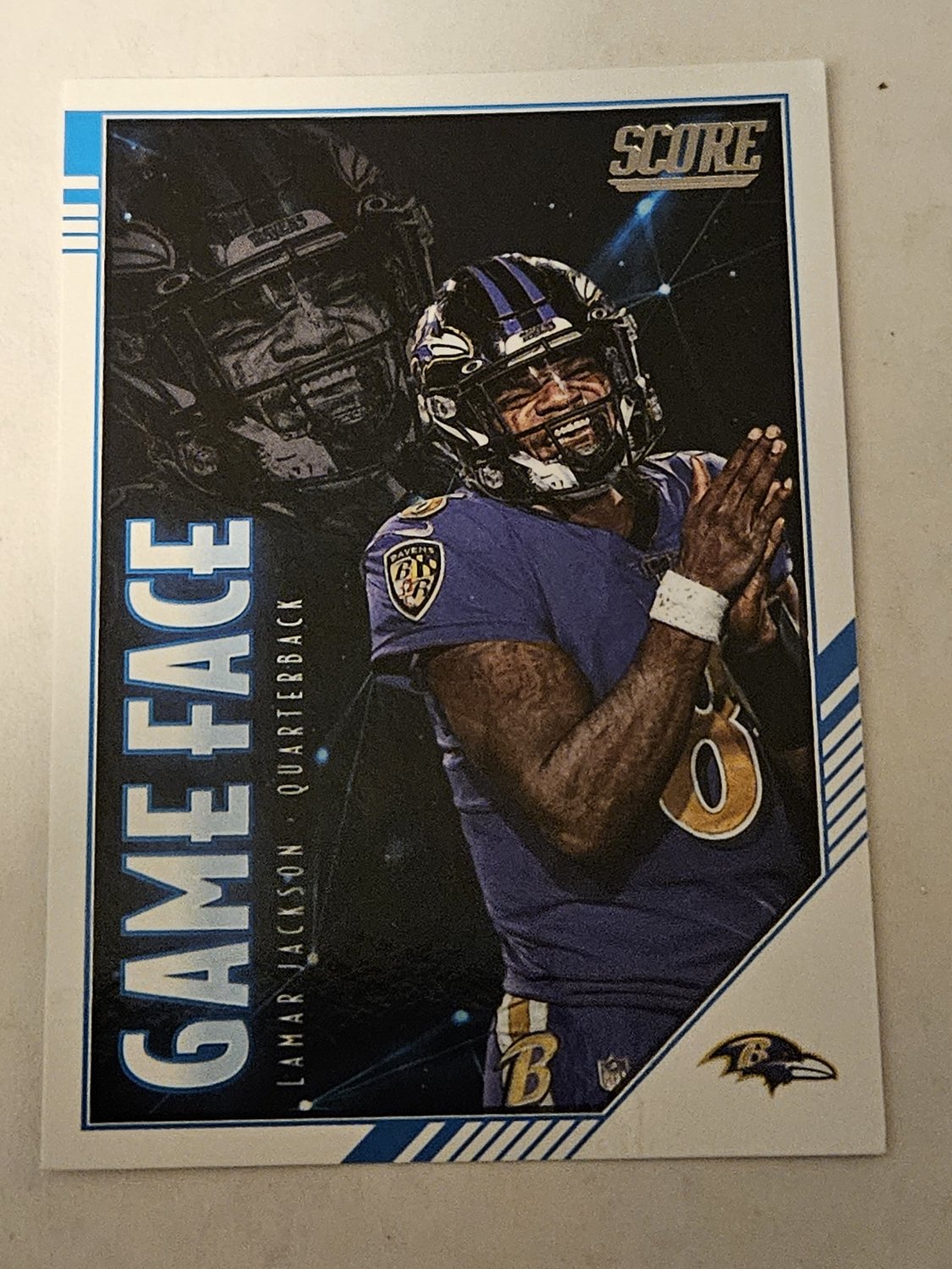 Lamar Jackson - 2020 Score Game Face Insert Card